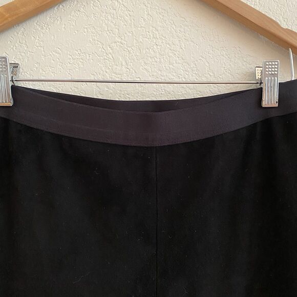 Eileen‎ Fisher Lamb Leather Suede Pants Small Black Pull On Stretch Soft - Picture 3 of 9